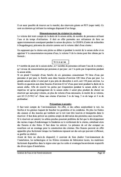 Gestion de l'eau et de l'environnement