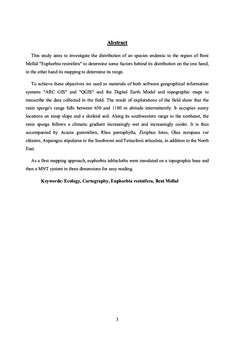 Introduction à l'Ecologie et la Cartographie d'Euphorbia resinifera O. Berg