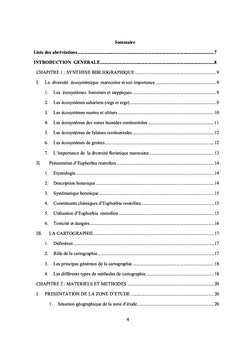 Introduction à l'Ecologie et la Cartographie d'Euphorbia resinifera O. Berg