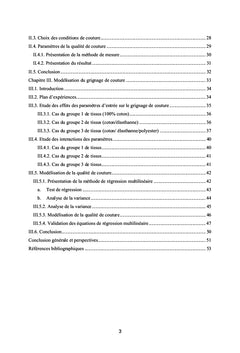 Prevision et evaluation du grignage de couture
