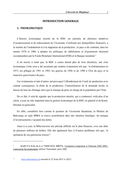 Problématique de la relance des activités minières