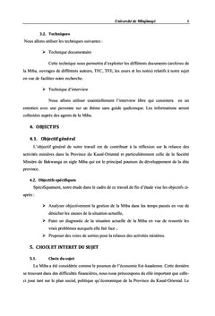 Problématique de la relance des activités minières