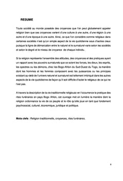 Religion traditionnelle et rites funéraires chez les Bogo Ahlon (Togo)