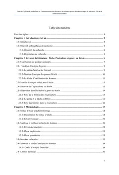 Genre et autonomisation en pisciculture au Sud du Bénin