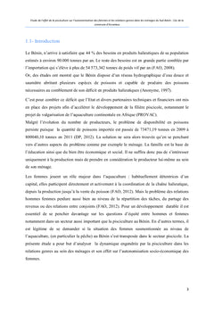 Genre et autonomisation en pisciculture au Sud du Bénin