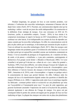 Usages du numérique dans le parcours d'achat des consommateurs de luxe