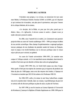 Le discours politique dans l'oeuvre romanesque de Sony Labou Tansi