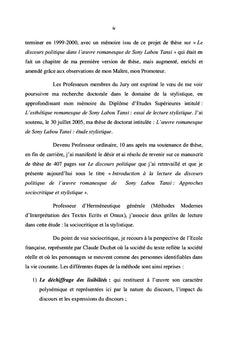 Le discours politique dans l'oeuvre romanesque de Sony Labou Tansi