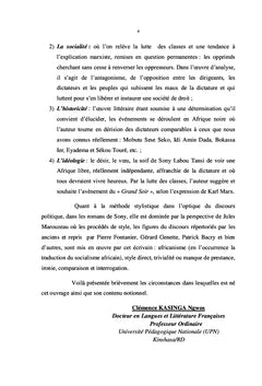 Le discours politique dans l'oeuvre romanesque de Sony Labou Tansi