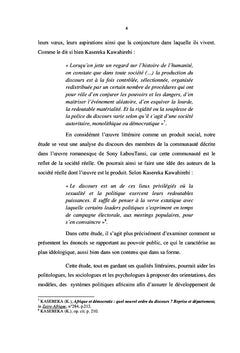 Le discours politique dans l'oeuvre romanesque de Sony Labou Tansi