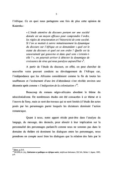 Le discours politique dans l'oeuvre romanesque de Sony Labou Tansi