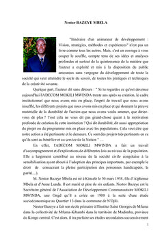 Itineraire d'un animateur de developpement