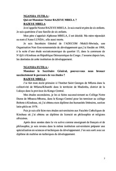 Itineraire d'un animateur de developpement