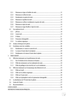 Effets des PAC sur le maïs et la dynamique Bio et Physico-chimie des sols