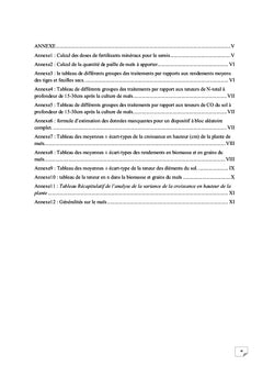 Effets des PAC sur le maïs et la dynamique Bio et Physico-chimie des sols