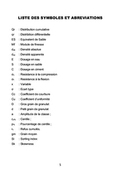 Formulation de la composition du mortier