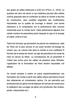 Formulation de la composition du mortier