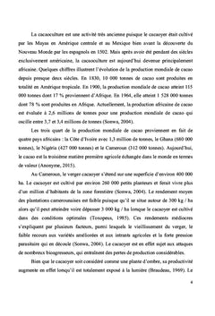 Rendement et rentabilité de deux variétés de cacaoyers