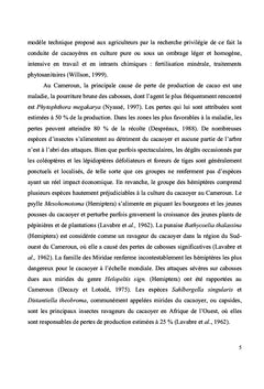 Rendement et rentabilité de deux variétés de cacaoyers