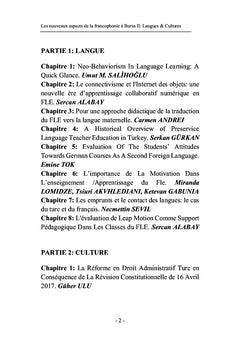 Les nouveaux aspects de la francophonie à Bursa II: Langues& Cultures