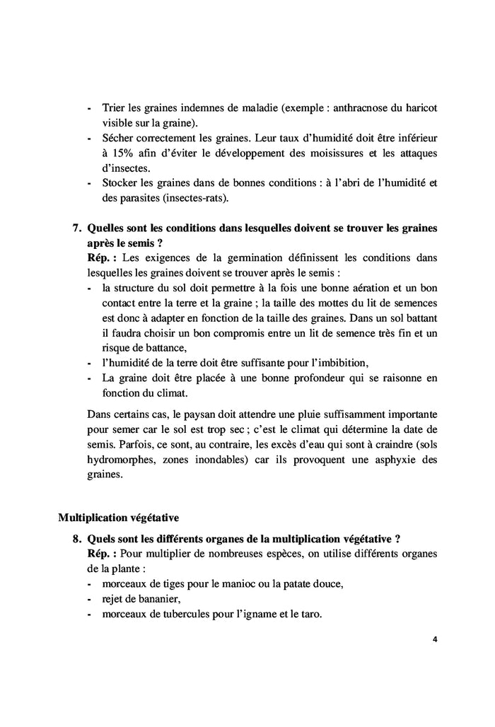 Cent questions d'Agronomie generale et plus...