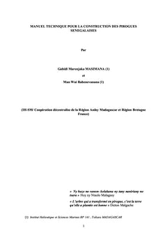 Manuel technique pour la construction des pirogues senegalaises