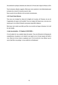 Etat nutritionnel et pratiques alimentaires des enfants de 6 à 59 mois