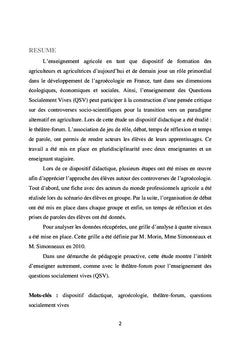 Etude d'un dispositif didactique :