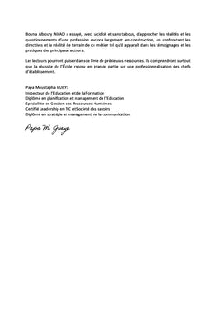 De l'analyse des besoins de formation des directeurs à la gestion des écoles