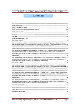 Problématique de la réforme du CFA et intégration régionale en Afrique
