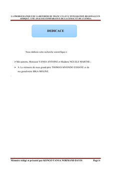 Problématique de la réforme du CFA et intégration régionale en Afrique
