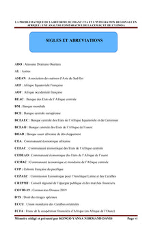 Problématique de la réforme du CFA et intégration régionale en Afrique