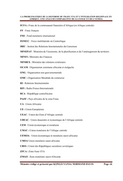 Problématique de la réforme du CFA et intégration régionale en Afrique