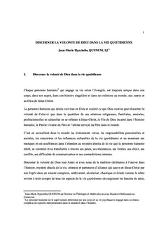 Discerner la volonte de Dieu dans la vie quotidienne