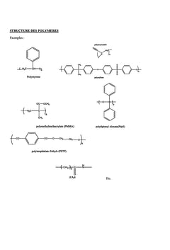 Cours de chimie des polymères