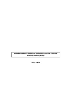 Techniques de Changement Comportemental & Adhésion à l'AP