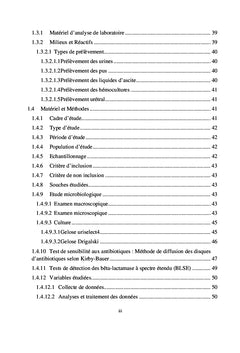 Profil de résistance d'Escherichia coli au LRM de Bamako