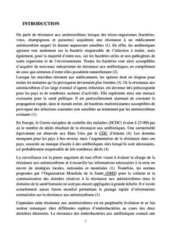 Profil de résistance d'Escherichia coli au LRM de Bamako