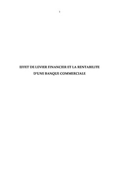 Effet de levier financier et la rentabilité d'une banque commerciale