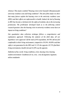 Crise du logement en zone de résidence universitaire de Yaoundé I