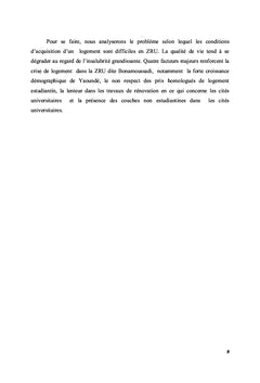 Crise du logement en zone de résidence universitaire de Yaoundé I