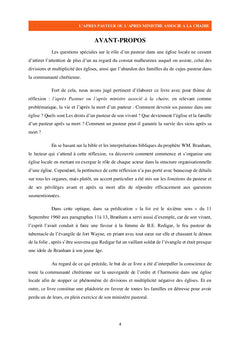 L'après pasteur ou l'après ministre associé à la chaire