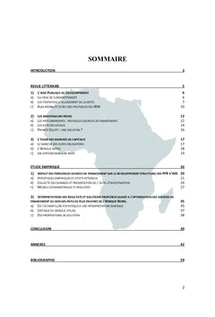 Sources de financement et développement en Afrique subsaharienne.