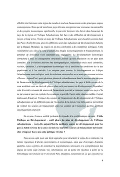 Sources de financement et développement en Afrique subsaharienne.