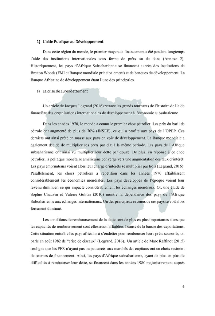 Sources de financement et développement en Afrique subsaharienne.