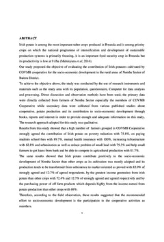 The contribution of Irish Potatoes cultivated within Cooperatives