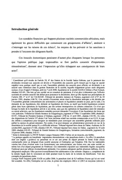 La responsabilité civile des dirigeants sociaux en droit OHADA