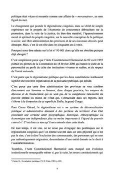 Régionalisme congolais ou droit à l'autodétermination