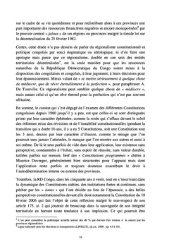 Régionalisme congolais ou droit à l'autodétermination