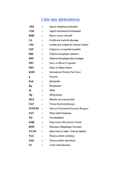 L'obésité infantile - profil nutritionnel et métabolique